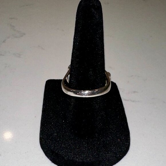 RETIRED Silpada Sweet Embrace Ring-925 Stamped-Faceted Glass & Pearls - Size 10 - Picture 5 of 9